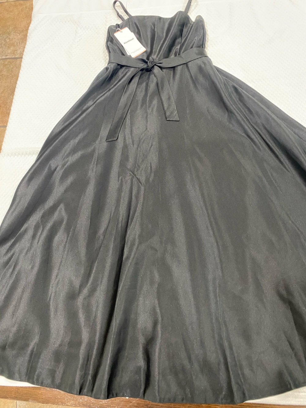 Black Shimmery Satin Fabric Panel